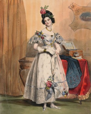 11 Heures Du Soir. Portrait from Les Dix-huit Heures d'une Parisienne by Achille Deveria Oil Painting