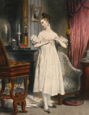 Portrait from Galerie Fashionable 2 by Achille Deveria Oil Painting