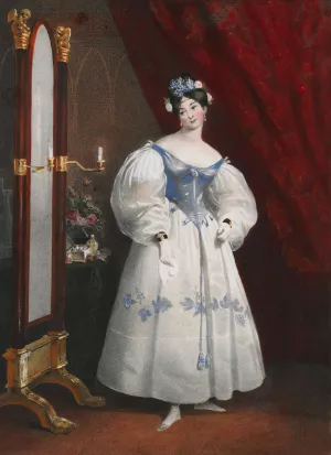 Portrait from Galerie Fashionable by Achille Deveria Oil Painting