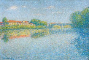 La Garonne a Toulouse Oil painting by Achille Lauge