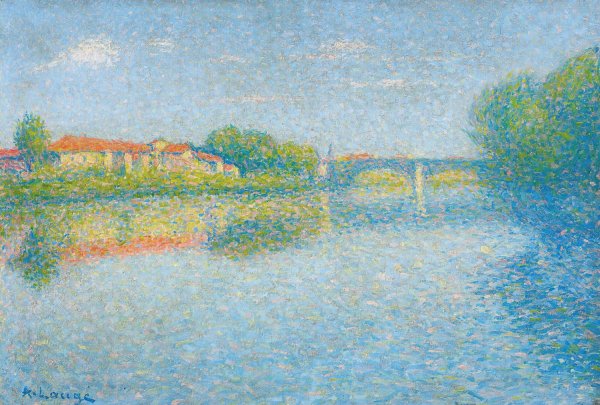 Main Product Photo of La Garonne a Toulouse  Painting by Achille Lauge