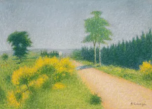 La Route de Belveze vers le Relai Oil painting by Achille Lauge