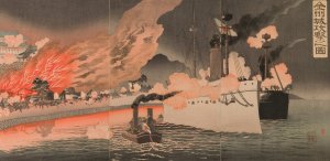 Attack on Jinzhou Fortress by Adachi Ginko Oil Painting