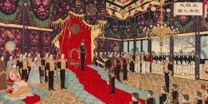 Celebration of the Imperial Silver Wedding Anniversary by Adachi Ginko Oil Painting