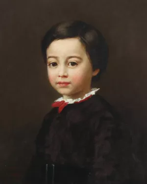 Portrait of a boy by Adalbert Begas Oil Painting