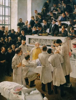Der Billroth'sche Horsaal im Wiener Allgemeinen Krankenhaus by Adalbert Franz Seligmann Oil Painting