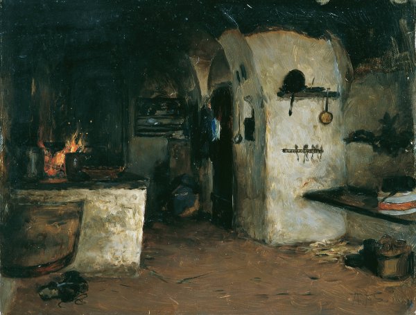 Rauchkuche  by Adalbert Franz Seligmann - Hand-Painted Oil Painting Reproduction