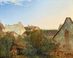 Blick uber Wiener Vorstadthauser by Adalbert Stifter Oil Painting