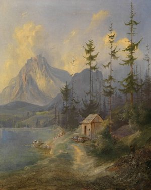 Der Sarstein bei Alt-Aussee by Adalbert Stifter Oil Painting