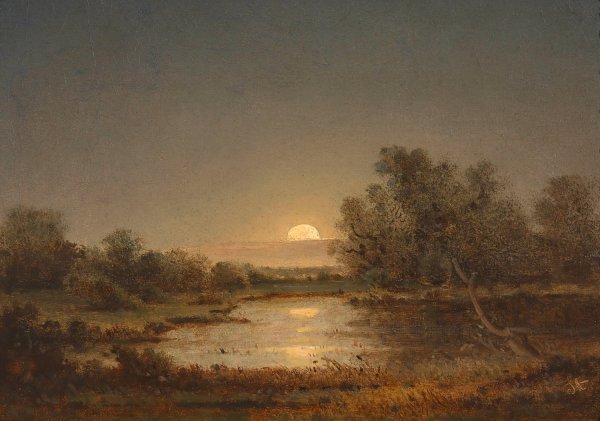 Die Strasserau bei Linz  by Adalbert Stifter - Hand-Painted Oil Painting Reproduction