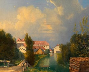Fabriksgarten in Schwadorf by Adalbert Stifter Oil Painting
