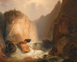 Felspartie - Moldauenge bei Hohenfurt by Adalbert Stifter Oil Painting
