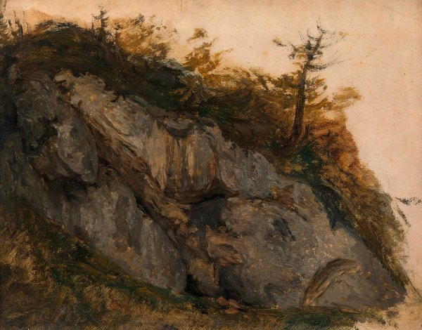 Felsstudie  by Adalbert Stifter - Hand-Painted Oil Painting Reproduction