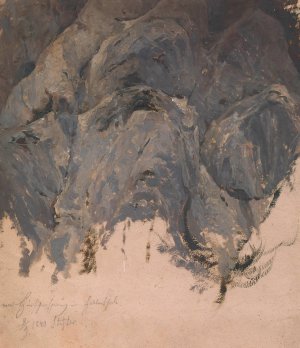 Felsstudie by Adalbert Stifter Oil Painting