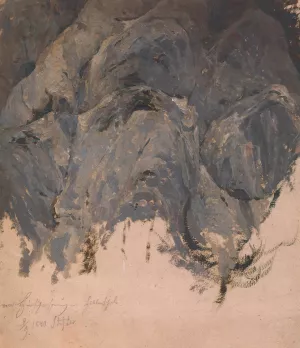 Felsstudie by Adalbert Stifter Oil Painting