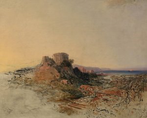 Griechische Tempelruinen by Adalbert Stifter Oil Painting