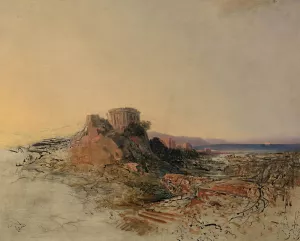 Griechische Tempelruinen by Adalbert Stifter Oil Painting