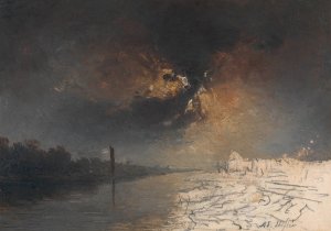 Mondlandschaft by Adalbert Stifter Oil Painting