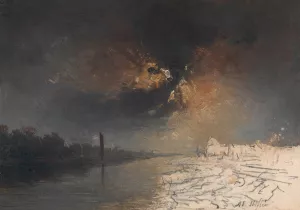 Mondlandschaft by Adalbert Stifter Oil Painting