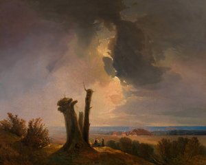 Westungarische Landschaft - Blick vom Leithagebirge by Adalbert Stifter Oil Painting