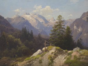 Gebirgsmotiv by Adalbert Waagen Oil Painting