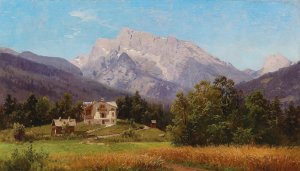 Motif of The Alps by Adalbert Waagen Oil Painting
