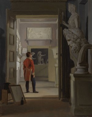 The Hall of Antiquities at Charlottenborg Palace, Copenhagen by Adam August Muller Oil Painting