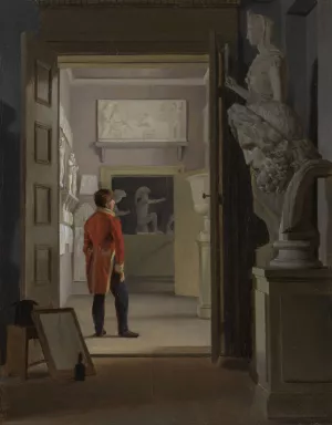 The Hall of Antiquities at Charlottenborg Palace, Copenhagen by Adam August Muller Oil Painting