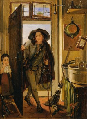 Der Drahtbinder in der Kuche by Adam Brenner Oil Painting