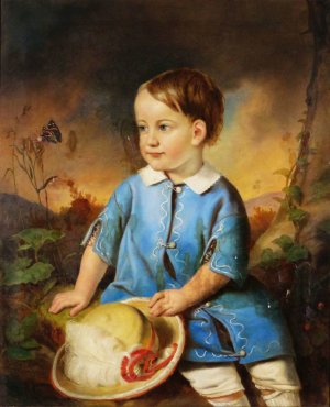 Portrat eines Knaben mit Hut by Adam Brenner Oil Painting