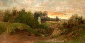 Landscape from the Vincity of Czarnokozince by Adam Chmielowski Oil Painting
