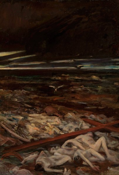 Main Product Photo of Pestilence, right-hand section of the triptych “Disaster”  Painting by Adam Chmielowski