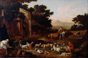 Sheep Shearing by Adam Colonia Oil Painting
