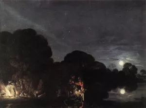 Flight Into Egypt by Adam Elsheimer - Oil Painting Reproduction