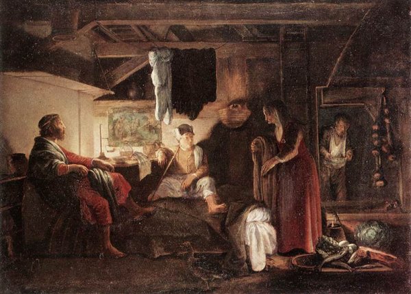 Main Product Photo of Jupiter and Mercury at Philemon and Baucis Painting by Adam Elsheimer