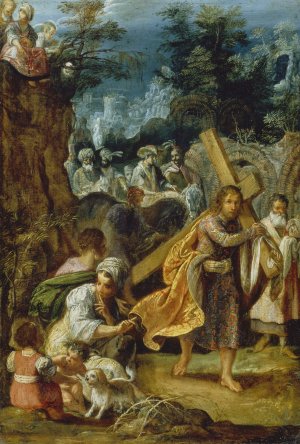 The Frankfurt Altarpiece of the Exaltation of the True Cross, Emperor Heraclius' Entry into Jerusalem by Adam Elsheimer Oil Painting