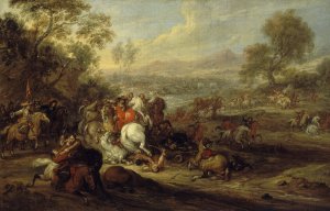 Choc de cavalerie ou Combat de cavalerie by Adam Frans Van Der Meulen Oil Painting