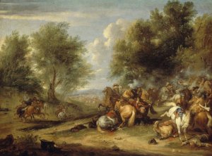 Choc de cavalerie ou Combat de cavalerie by Adam Frans Van Der Meulen Oil Painting