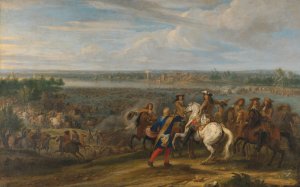Louis XIV Crossing into the Netherlands at Lobith by Adam Frans Van Der Meulen Oil Painting