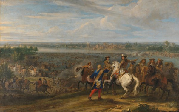 Main Product Photo of Louis XIV Crossing into the Netherlands at Lobith  Painting by Adam Frans Van Der Meulen