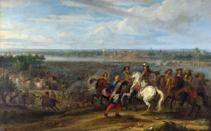 Louis XIV Crossing into the Netherlands at Lobith by Adam Frans Van Der Meulen Oil Painting