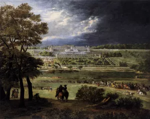 The New Chateau at Saint-Germain-en-Laye by Adam Frans Van Der Meulen - Oil Painting Reproduction