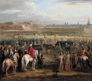 The Surrender of Cambrai by Adam Frans Van Der Meulen Oil Painting