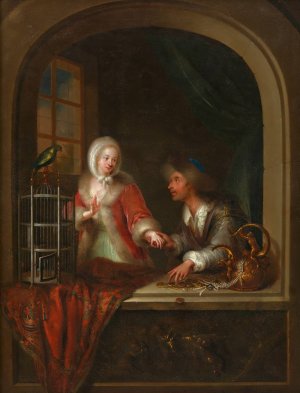Genreszene by Adam Johann Braun Oil Painting
