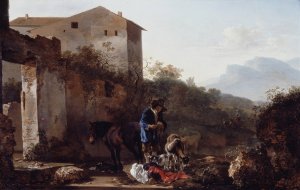 Landscape with a Goatherd by Adam Pynacker Oil Painting
