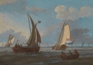 Dutch Shipping off the Low Countries by Adam Silo Oil Painting
