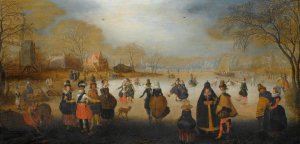 Winter Landscape with Skaters by Adam Van Breen Oil Painting