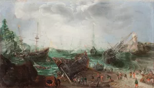 Harbour scene by Adam Willaerts Oil Painting