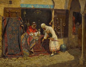 Inspecting the Sword by Addison Thomas Millar Oil Painting
