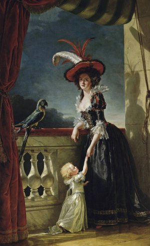 Mme Louise-Elisabeth With Her Two Year Old Son by Adelaide Labille-Guiard Oil Painting